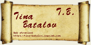 Tina Batalov vizit kartica